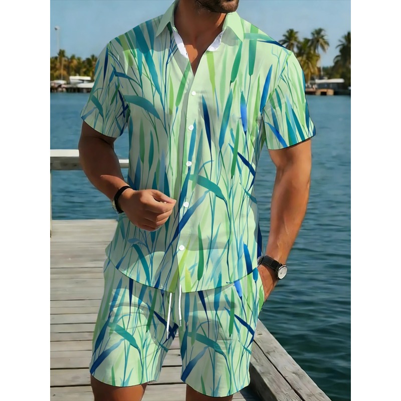 Event & Party Supply Photos - Sommerliches Herren-Set mit tropischem Print, Hemd