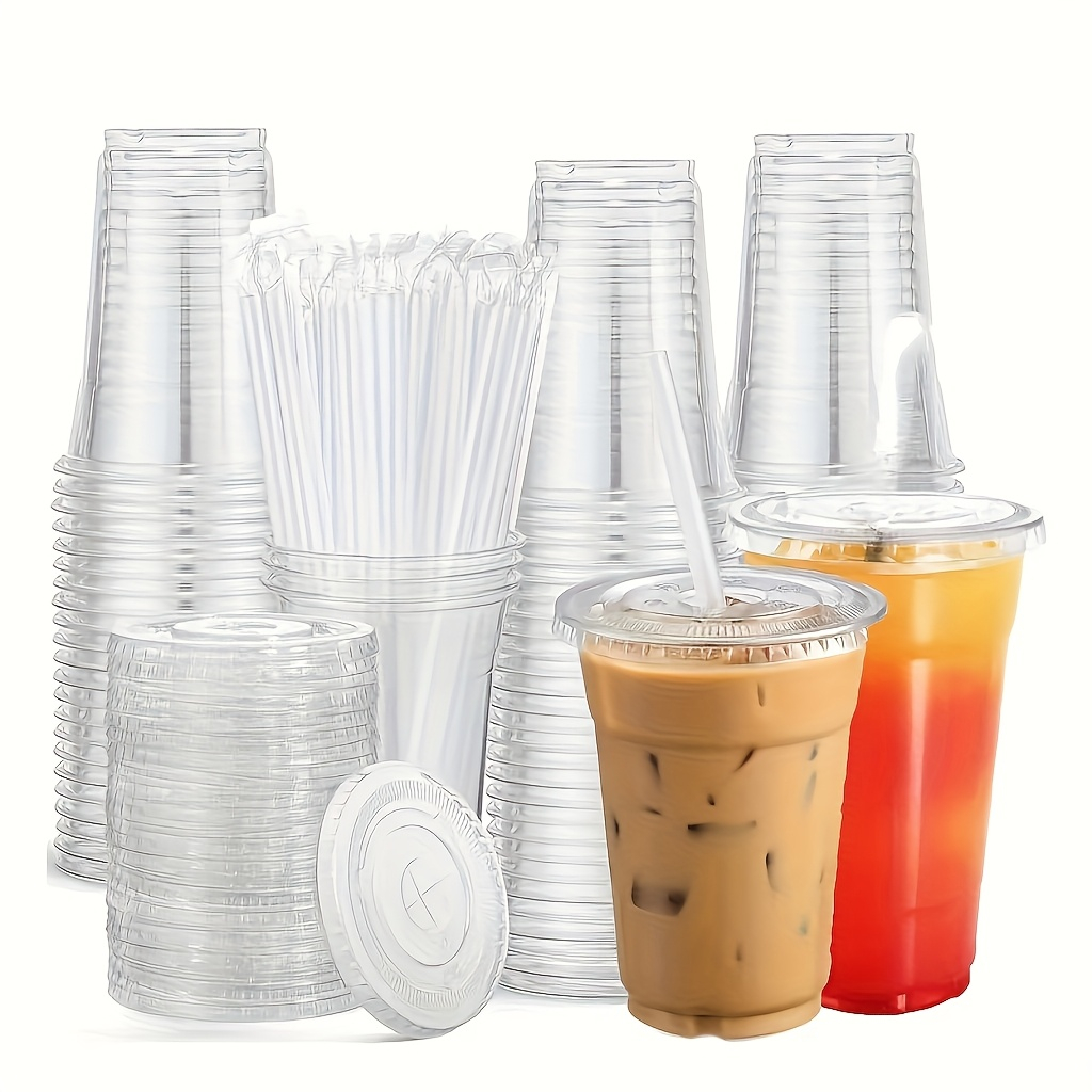 Event & Party Supply Photos - Transparenter Plastikbecher mit flachem Deckel und