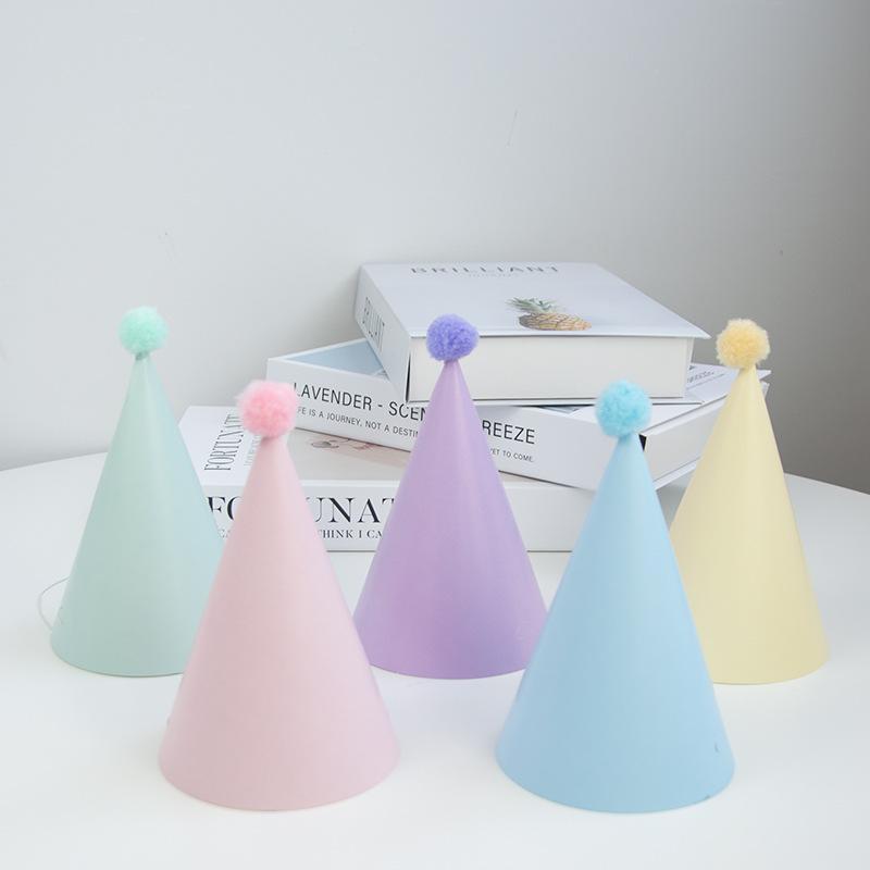 Party Hat Cone - 5/6/9/12 Stück Kegel-Geburtstagsmütze mit Pompon, leichte