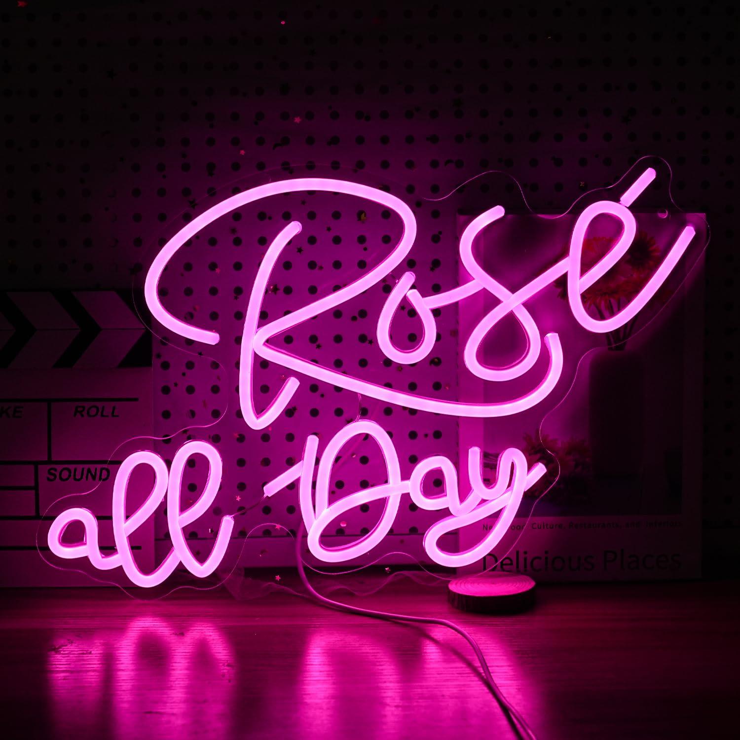 Neon Sign Party - Rose All Day Neon-Schild, dimmbares LED-Neonlicht