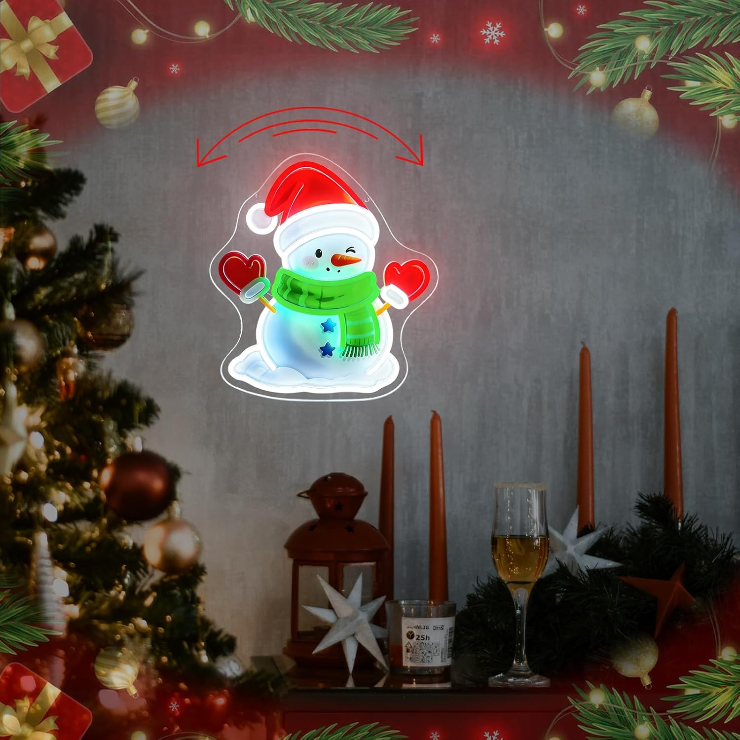 Weihnachtlicher Schneemann mit – Neon Sign Party Bewertung und Preis