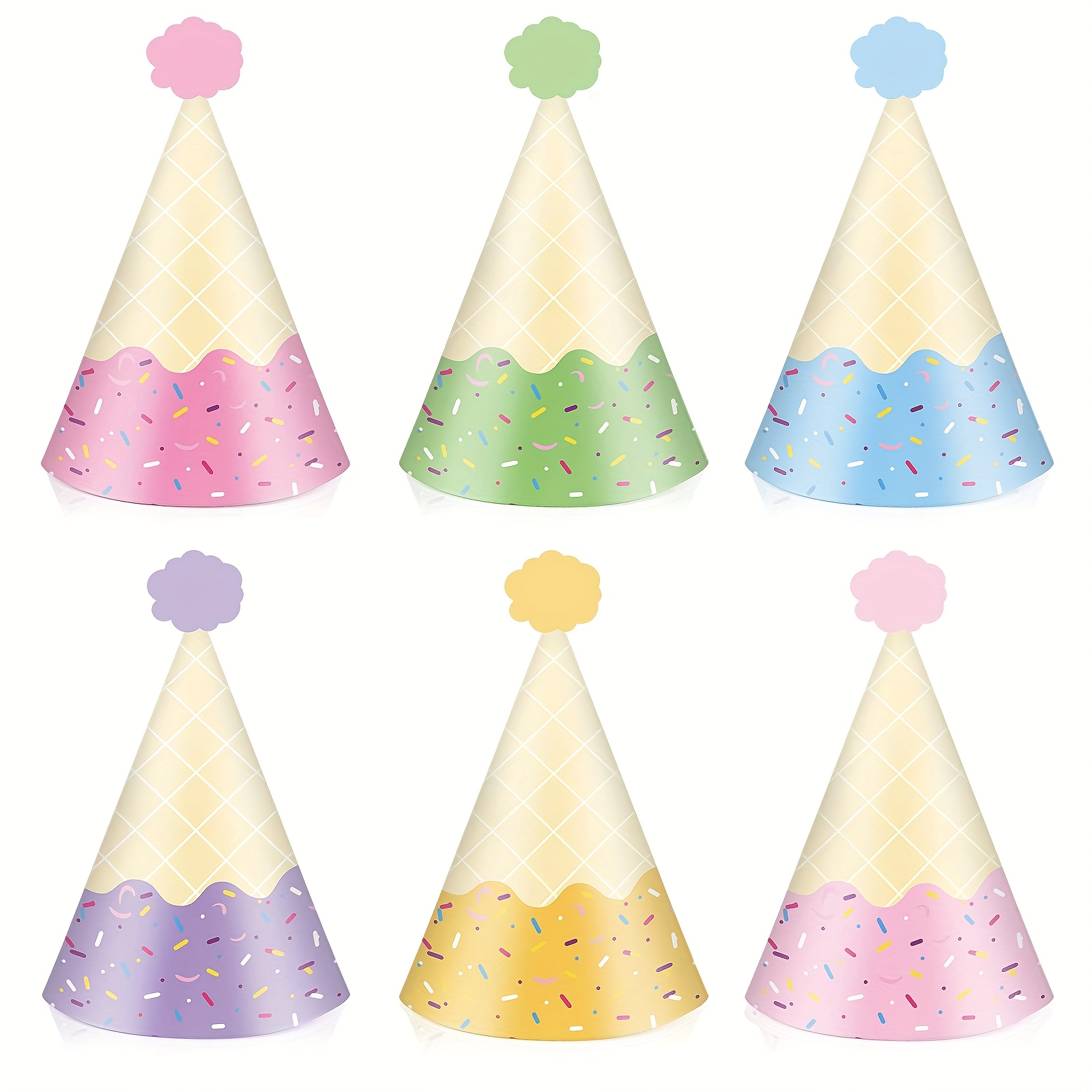 Eiswaffel-Partyhüte – bunte Pa – Party Hat Cone Bewertung und Preis
