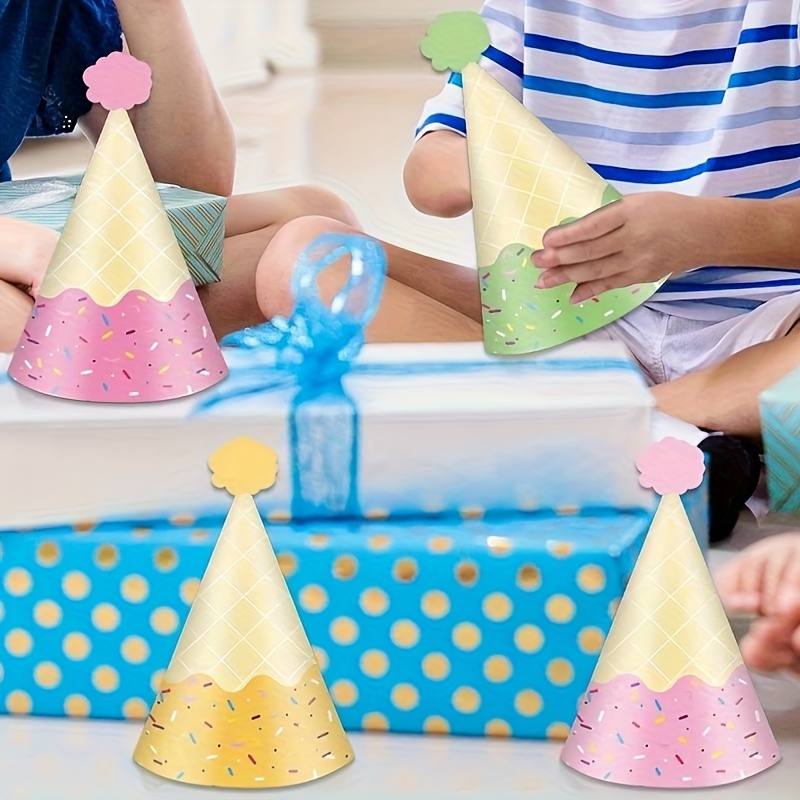 Eiswaffel-Partyhüte – bunte Pa – Party Hat Cone Bewertung und Preis