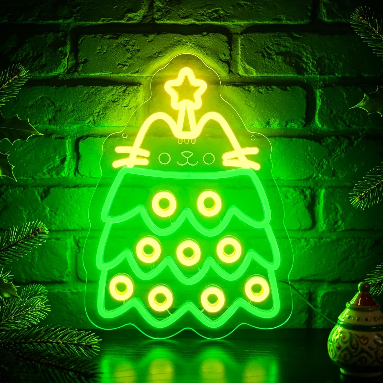 Weihnachtsbaum-LED-Neonschild  – Neon Sign Party Bewertung und Preis