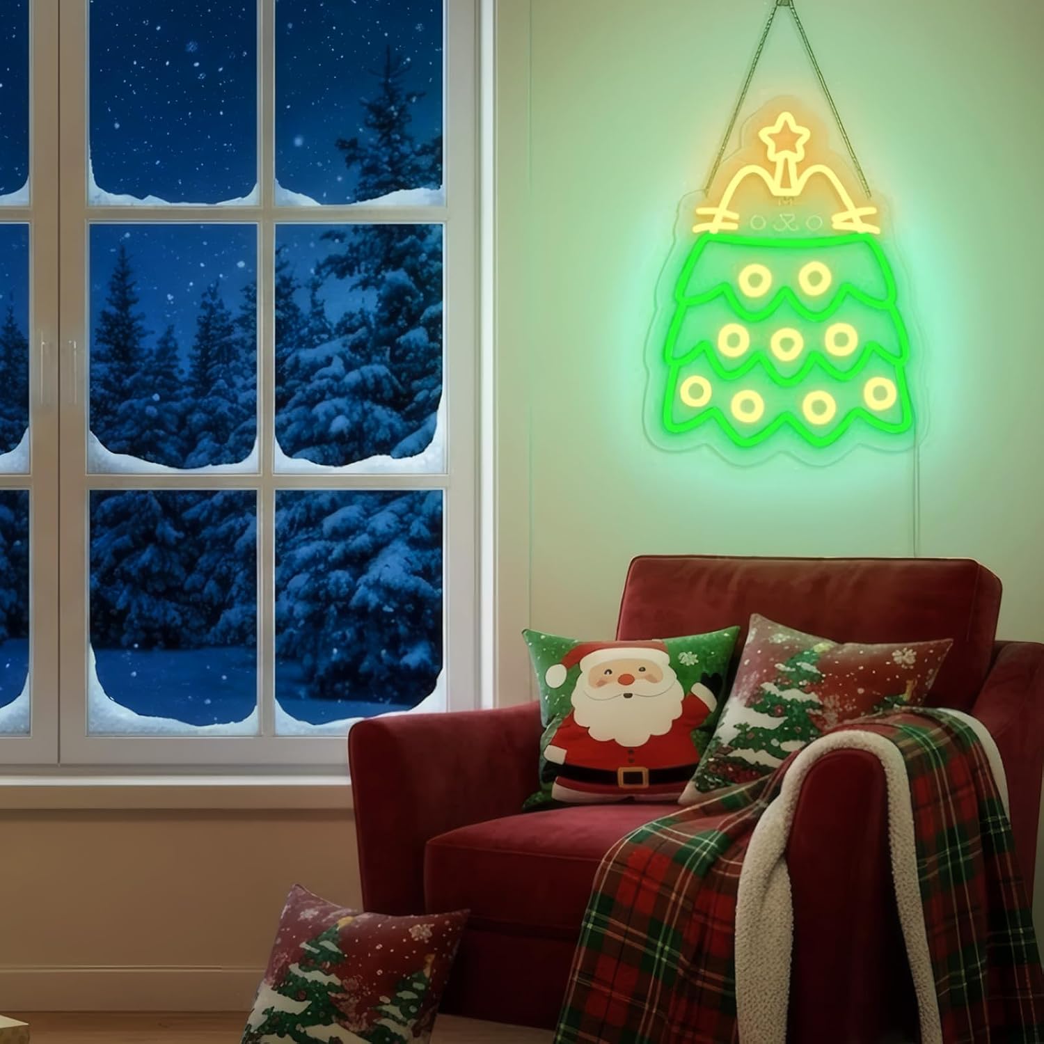 Weihnachtsbaum-LED-Neonschild  – Neon Sign Party Bewertung und Preis