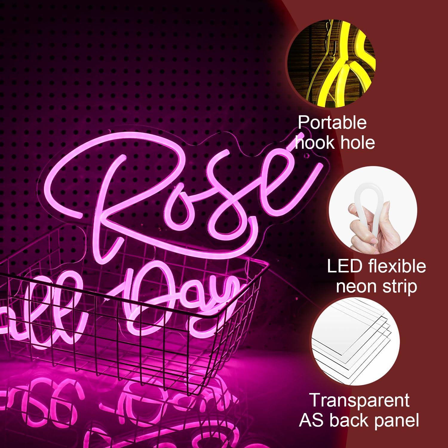 Rose All Day Neon-Schild, dimm – Neon Sign Party Bewertung und Preis